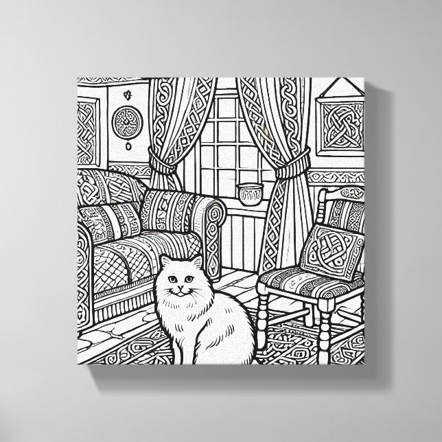 Impressão Em Tela Gato Negrito e Fácil #9 (Frente)