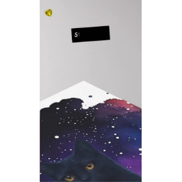 Impressão Em Tela Gato Negro Celestial Espírito Místico Animal Cosmi