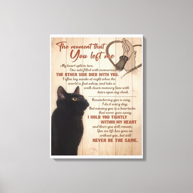 Impressão Em Tela Gato Negro No Momento Que Você Me Deixou (Frente)