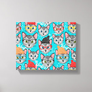 Impressão Em Tela Gato no chapéu