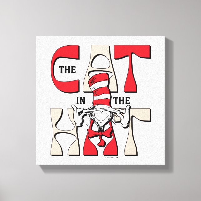 Impressão Em Tela Gato no Chapéu | O Gato Bobo No Chapéu (Frente)