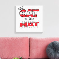 Gato no Chapéu | Texto em Strike Vermelho e Branco