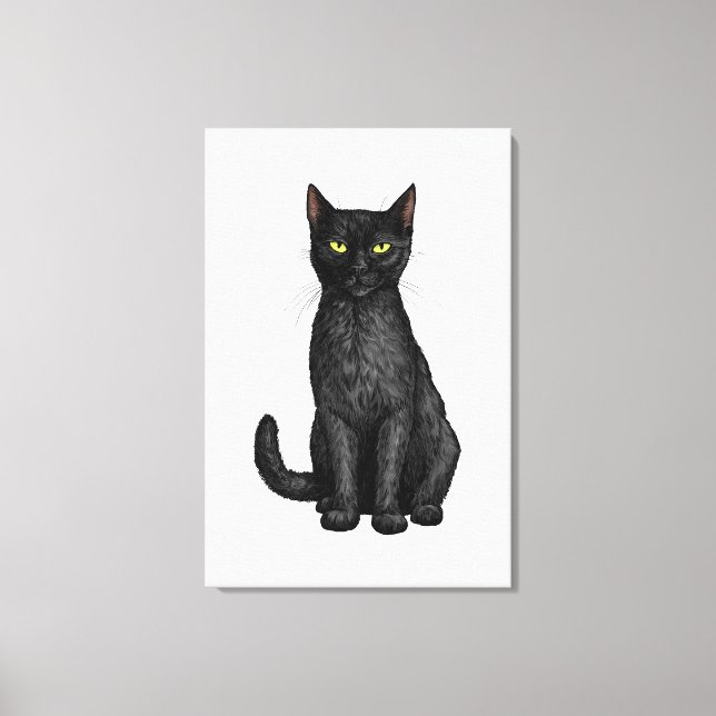 Impressão Em Tela Gato preto (Frente)