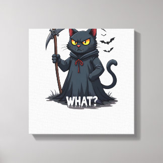 Impressão Em Tela Gato Preto do Halloween Gato Assustador Gato Bravo