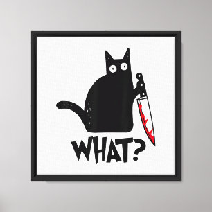 Impressão Em Tela Gato Que_ Divertido Gato Preto 