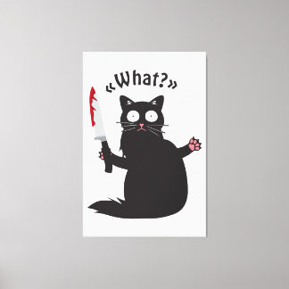 Impressão Em Tela Gato Que Gato Negro Engraçado Camisa Divertido Gat