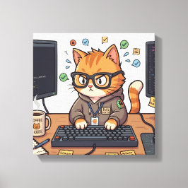 Impressão Em Tela Gato Real Esticado em Tela | Arte de Parede de Gat