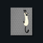 Impressão Em Tela Gato Siamês Seguindo | Gato Engraçado<br><div class="desc">Gato Siamês Selvagem e Louco,  com Garras. Adicione diversão ao seu espaço com esta engraçada arte do amante do gatinho. Faz um presente excelente para pessoas de gatos. Uma Design Original ©Jenn Kay.</div>