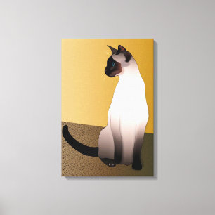 Impressão Em Tela Gato Siamese do ponto do selo