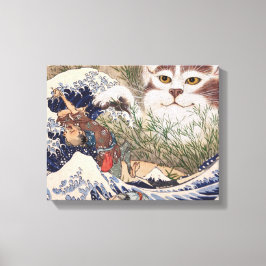 Impressão Em Tela Gato sobrenatural na Onda do Excelente
