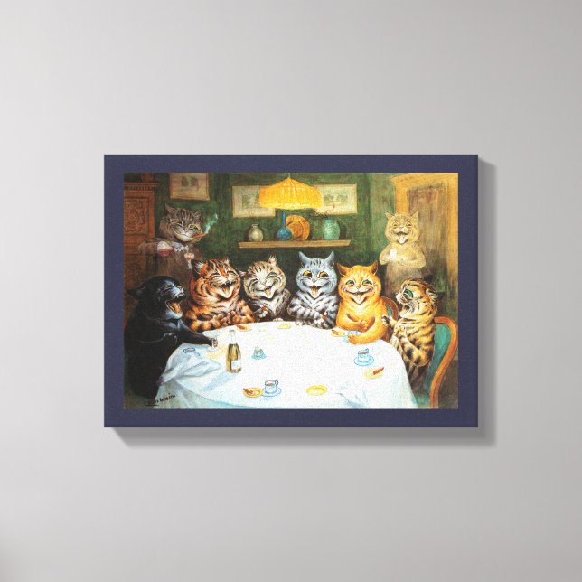 Impressão Em Tela Gatos Aproveitando Charutos e Brandy, Louis Wain (Frente)