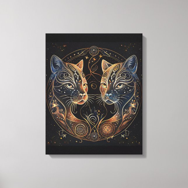 Impressão Em Tela Gatos Atrológicos (Frente)