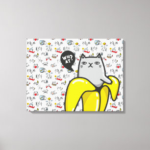Impressão Em Tela Gatos engraçados, leite e magia.