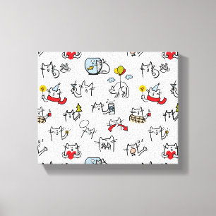 Impressão Em Tela Gatos engraçados, leite e magia.
