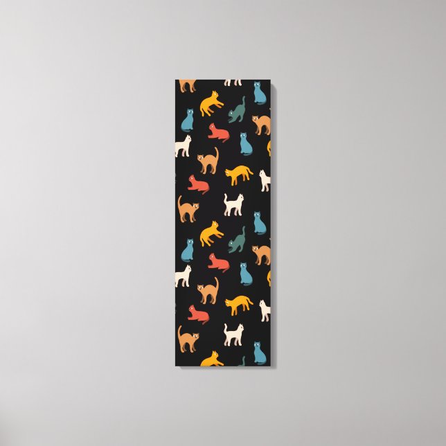 Impressão Em Tela Gatos no preto (Frente)