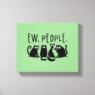 Impressão Em Tela Gatos Pretos Engraçados Meow Pessoas Ruins