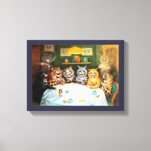 Impressão Em Tela Gatos que apreciam charutos & aguardente, Louis