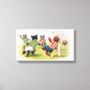 Impressão Em Tela Gatos que jogam o futebol