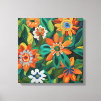 Gauguin Inspirou Laranja Verde Floral