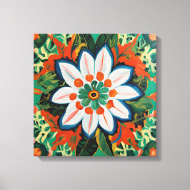 Impressão Em Tela Gauguin Inspirou White Green Floral