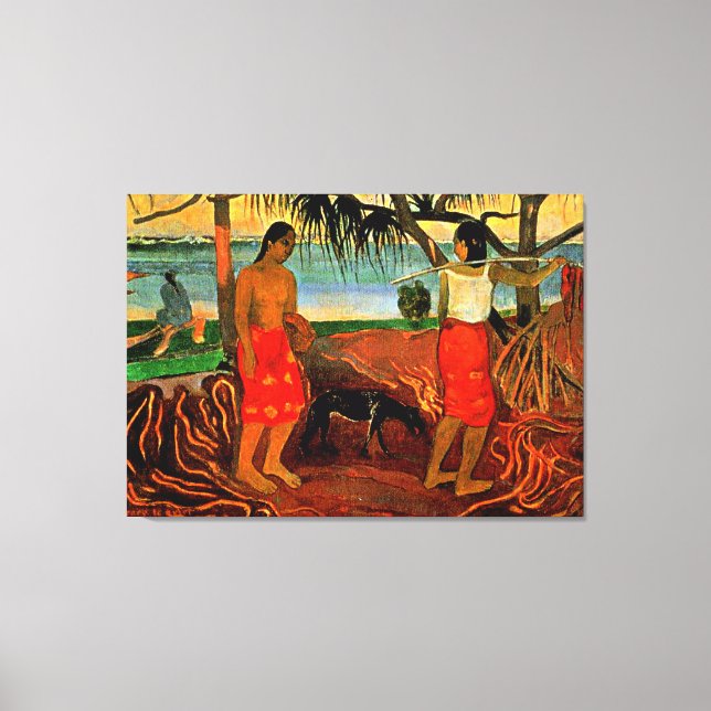 Impressão Em Tela Gauguin - Sob a Árvore Pandanus (Frente)