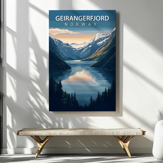 Impressão Em Tela Geirangerfjord Noruega Arte de Parede em Tela (Geirangerfjord Norway Travel Canvas Wall Art by TinkPrints.)