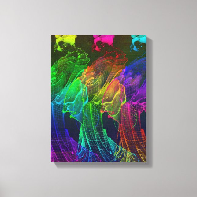 Impressão Em Tela Geisha Abstrato Japão Wall Art (Frente)