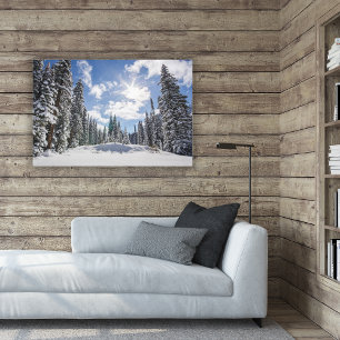 Impressão Em Tela Gelo e neve Sunrise Winter Snow Alberta, Canadá