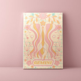 Impressão Em Tela Gemini Celestial Zodiac Pastel Sonha Artes Murais