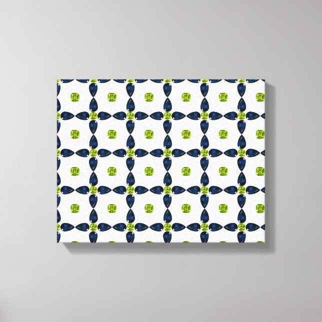 Impressão Em Tela Gemstone Art, Blue and Yellow (Frente)