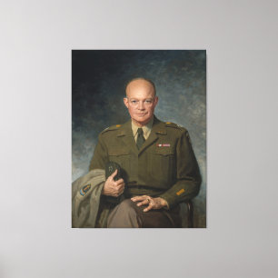 Impressão Em Tela General Dwight Eisenhower 5 Star - Retrato Pintado