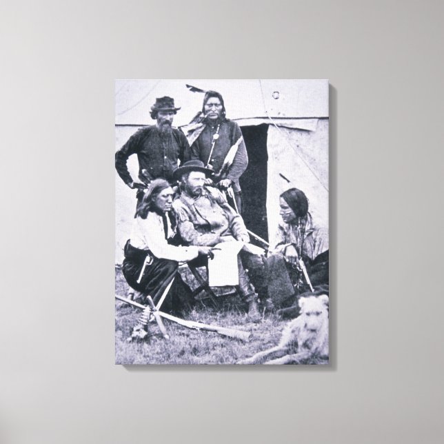 Impressão Em Tela General George A. Custer (1839-76) com seu índio (Frente)