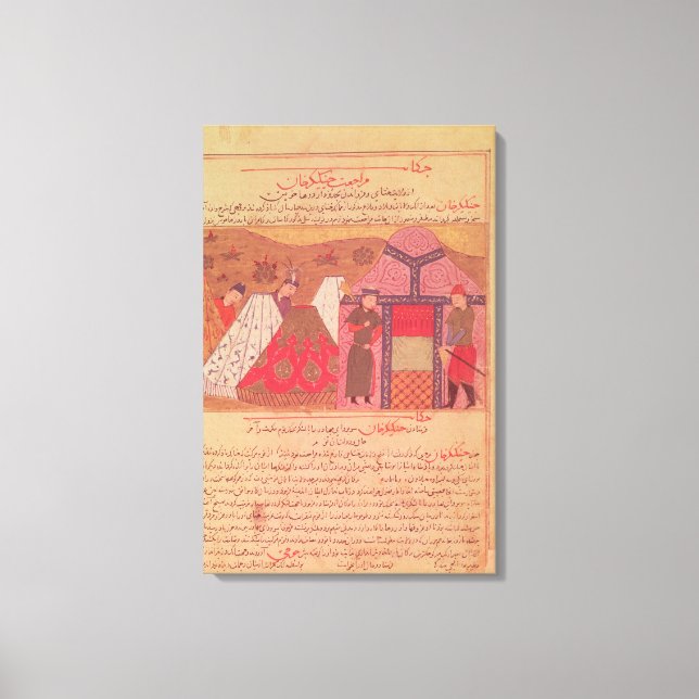 Impressão Em Tela Genghis Khan fora da sua tenda (Frente)