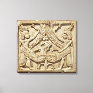 Impressão Em Tela Gênios voados, período Assyrian, c.750 BC (marfi
