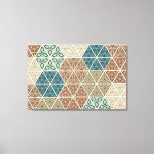 Impressão Em Tela Geo exterior XI teste padrão tribal azul & verde