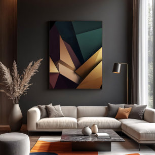 Impressão Em Tela Geometria Abstrata Profunda