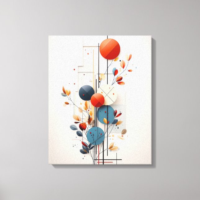 Impressão Em Tela Geometria Botânica Abstrata Moderna (Frente)