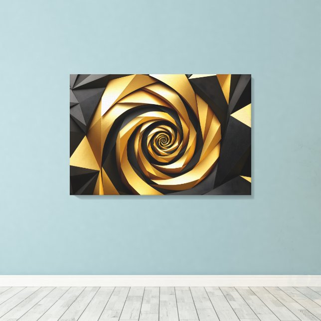 Impressão Em Tela Geometria Espiral do ouro (Insitu(piso de madeira))