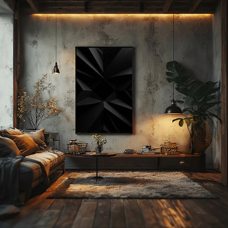 Impressão Em Tela Geometria Minimalista Abstrata Escura