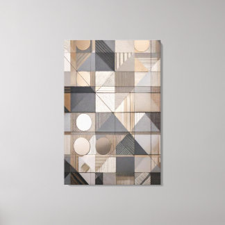 Impressão Em Tela Geometria Urbana: Tom Neutro Industrial Moderno