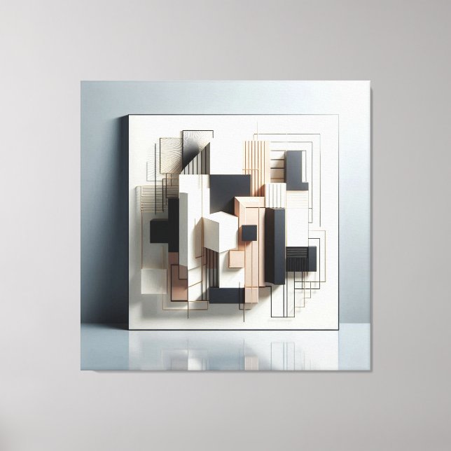 Impressão Em Tela Geometric Architectural Layers (Frente)