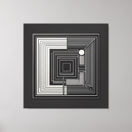 Impressão Em Tela Geometric Depth Grid