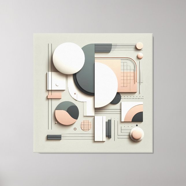 Impressão Em Tela Geometric Dimensional Structure (Frente)