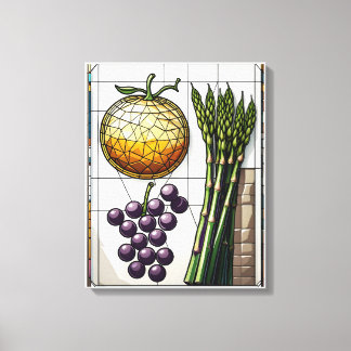 Impressão Em Tela Geometric Harvest Food Illustration