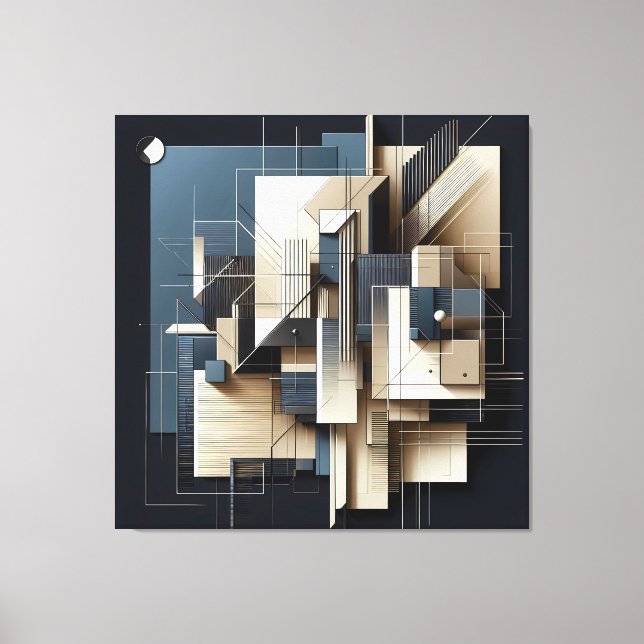 Impressão Em Tela Geometric Spatial Framework (Frente)