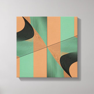 Impressão Em Tela geometrical shapes retro vintage terracotta green
