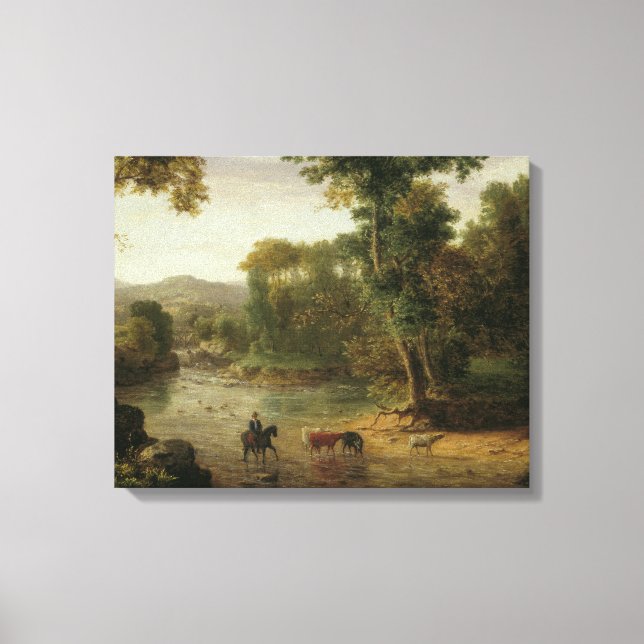 Impressão Em Tela George Inness - Atravessando o Ford (Frente)