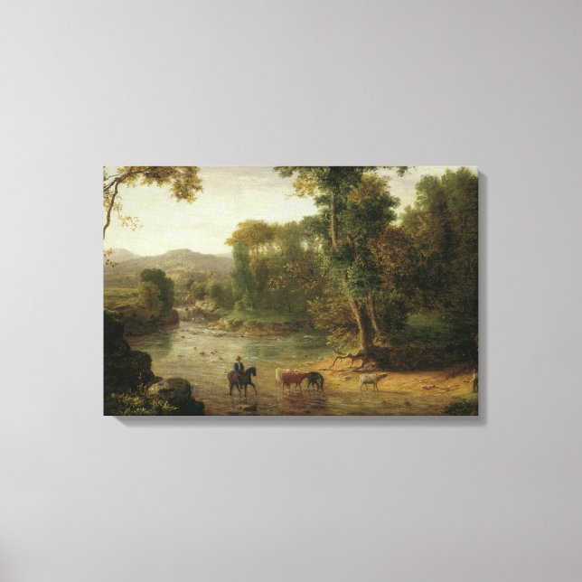 Impressão Em Tela George Inness - Atravessando o Ford (Frente)