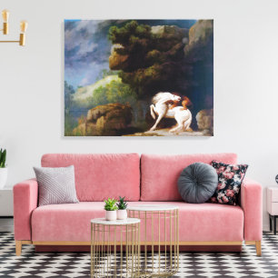 Impressão Em Tela George Stubbs A Lion Attacking a Horse