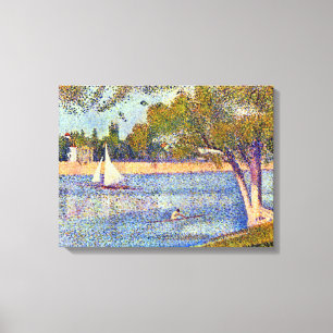 Impressão Em Tela Georges Seurat o Seine e o la Jatte grandioso